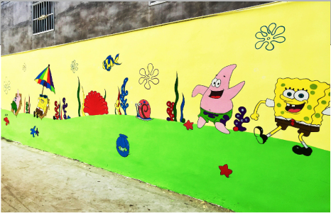 凤台幼儿园墙体彩绘—奇妙的色彩搭配