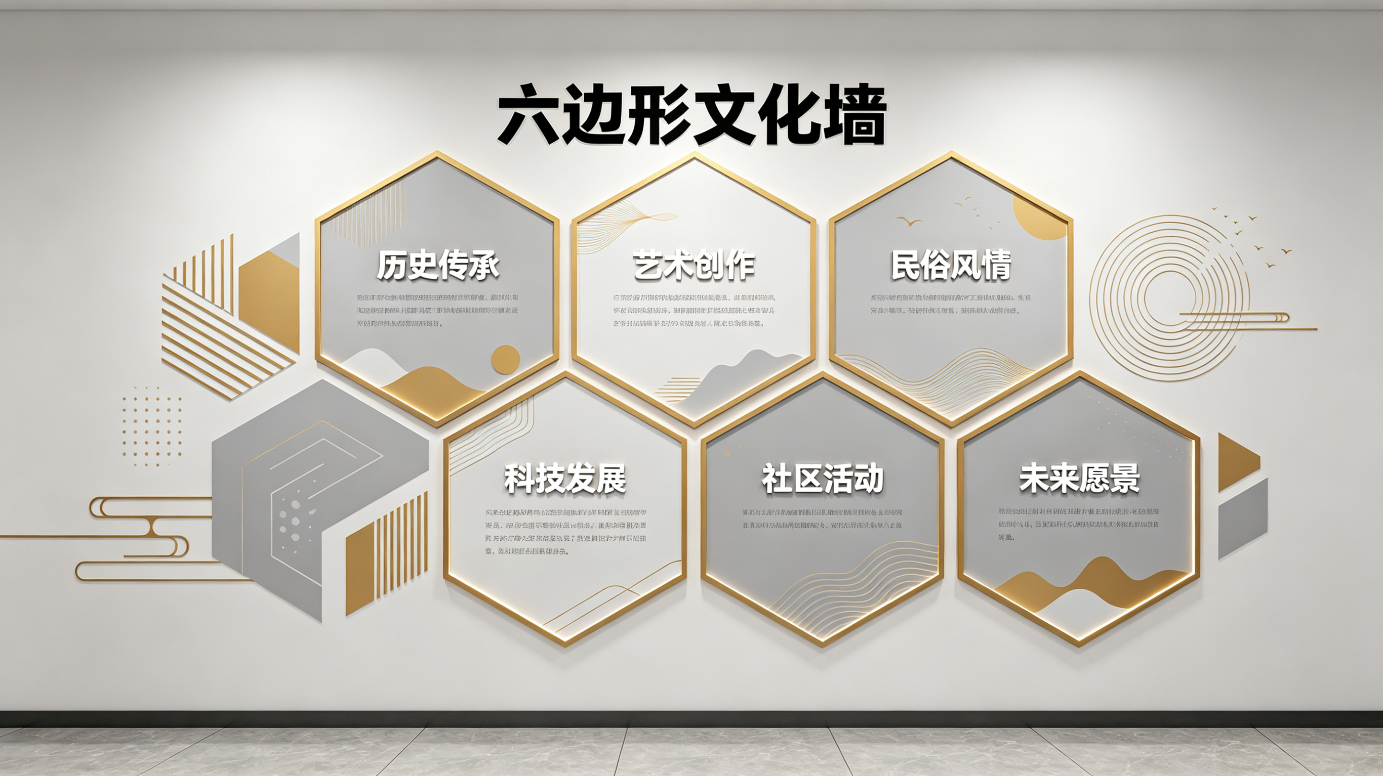 凤台企业文化墙 | 六边形信息美学